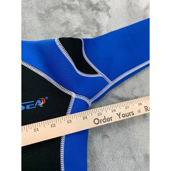 HiSea Wetsuit Girls 12 Blue/Black Zippered Long Sleeve Diving Swimsuit Quick Dry - Picture 3 of 8